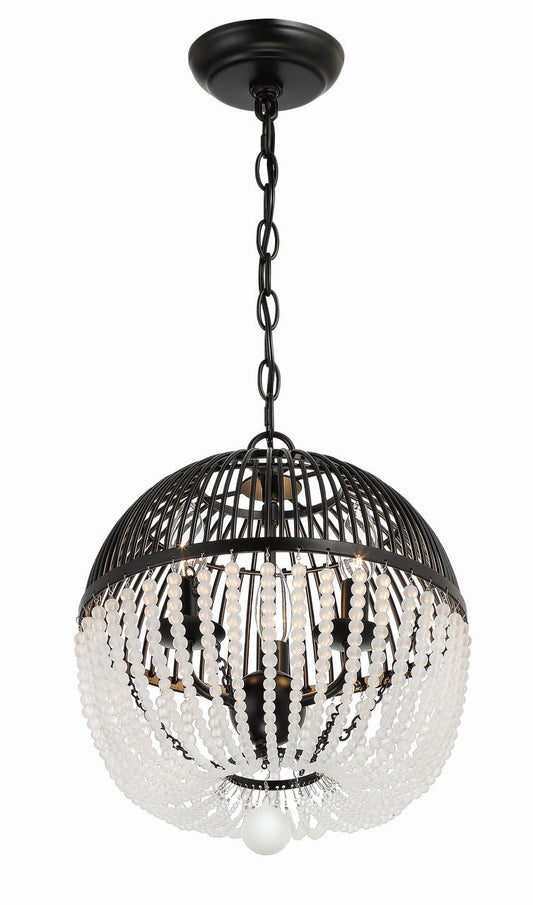 Crystorama Duval Mini Chandelier - Matte Black 14.5"H