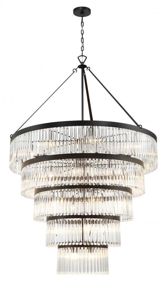 Crystorama Emory 30 Light Chandelier Black Forged