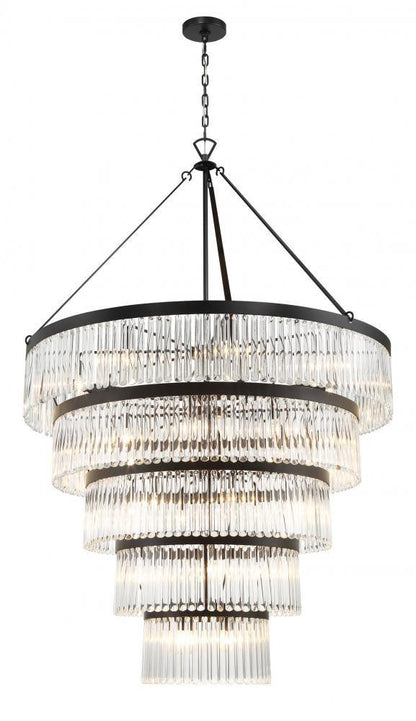 Crystorama Emory 30 Light Chandelier Black Forged