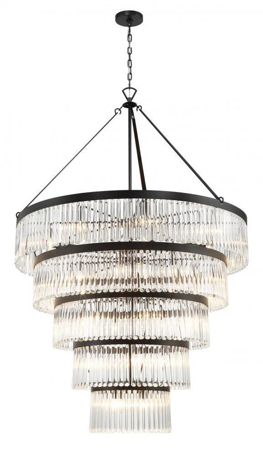 Crystorama Emory 30 Light Chandelier Black Forged