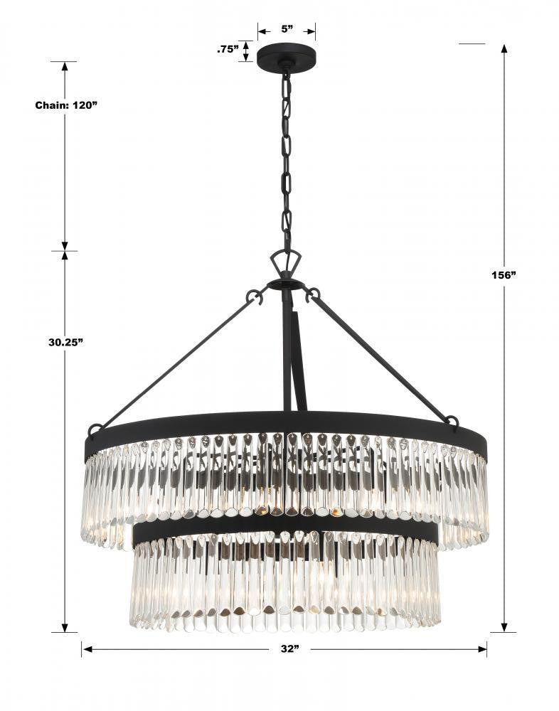 Crystorama Emory Chandelier Modern Gold