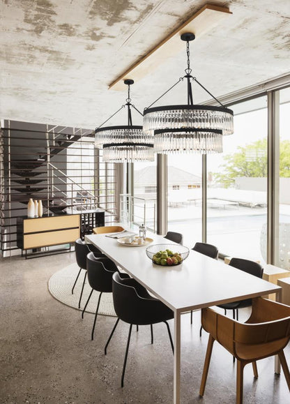 Crystorama Emory Chandelier - Black Forged 30.25"H