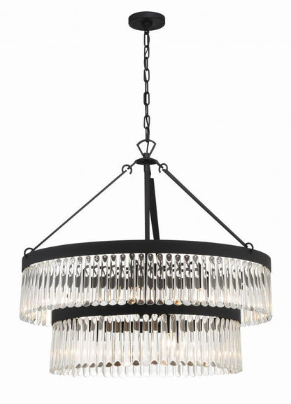 Crystorama Emory Chandelier Black Forged