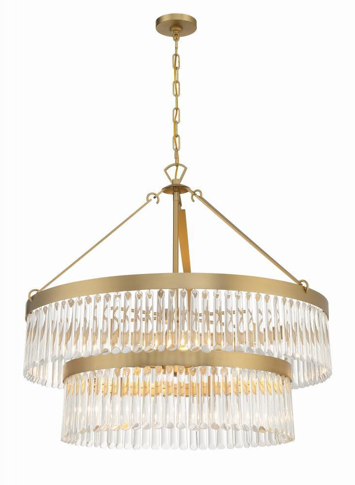 Crystorama Emory Chandelier - Modern Gold 30.25"H