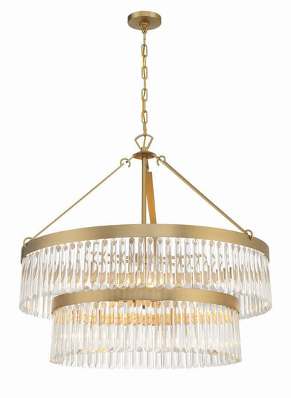 Crystorama Emory Chandelier - Modern Gold 30.25"H
