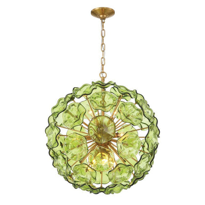 Crystorama Esme 9 Light Pendant Aged Brass