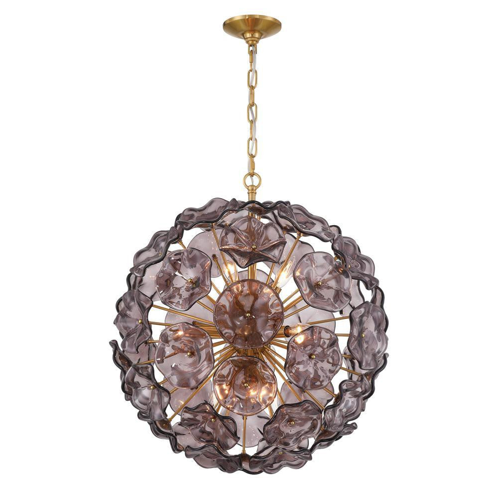 Crystorama Esme 9 Light Pendant Aged Brass