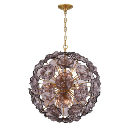 Crystorama Esme 9 Light Pendant Aged Brass