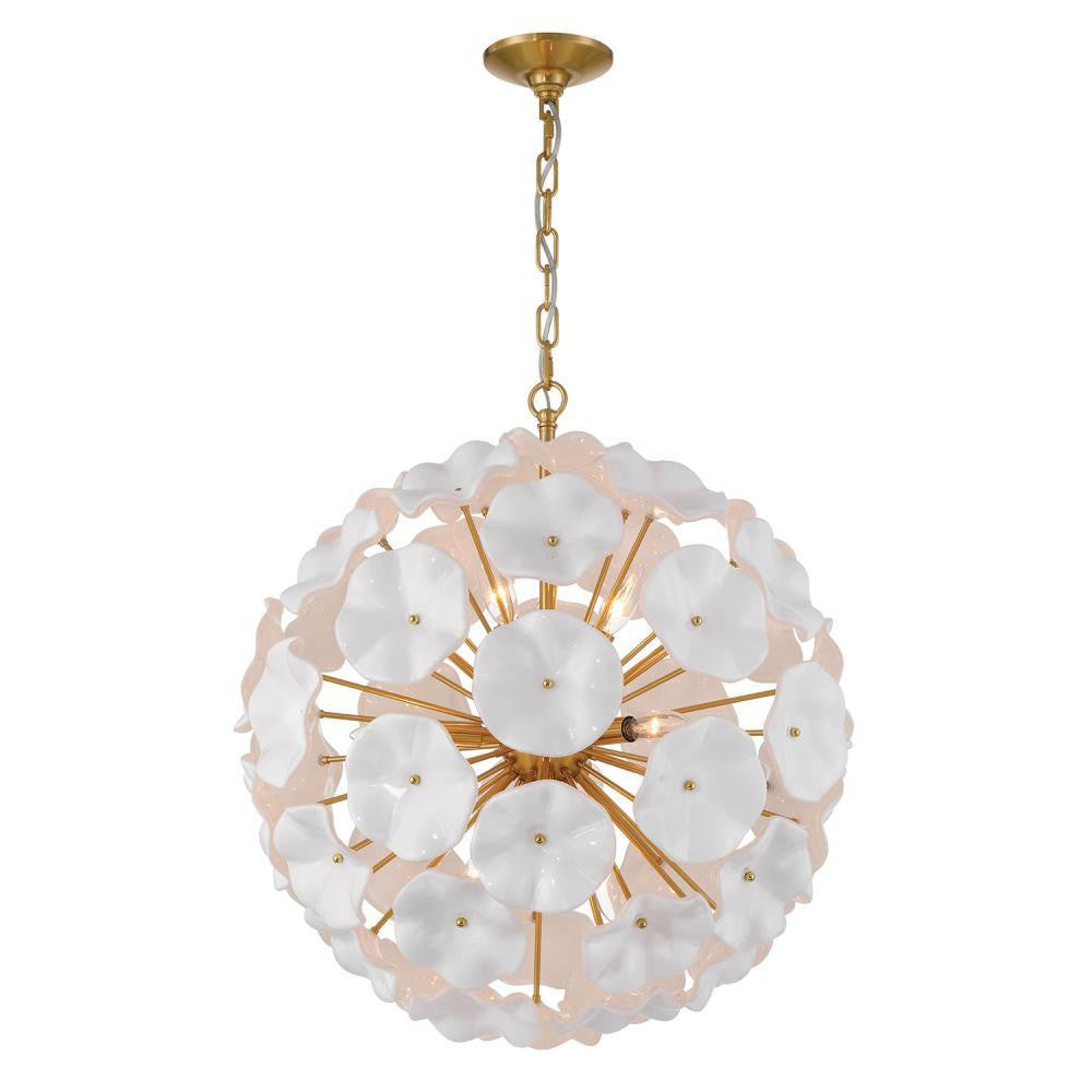 Crystorama Esme 9 Light Pendant Aged Brass