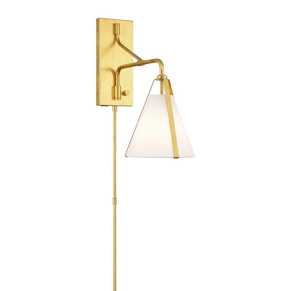 Crystorama Fulton 1 Light Task Sconce Antique Gold