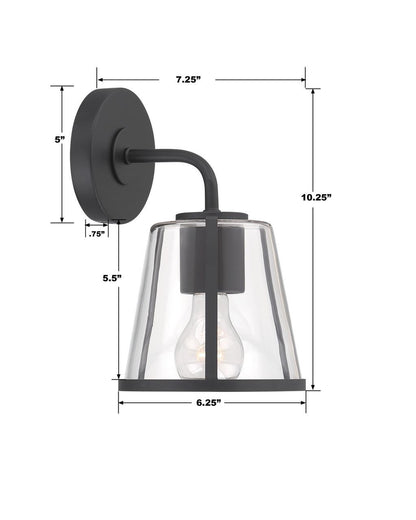 Crystorama Fulton 1 Light Bathroom Vanity - Black 10.25"H
