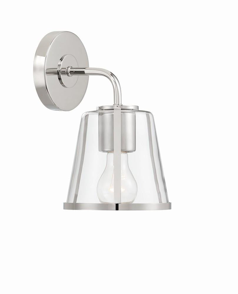 Crystorama Fulton 1 Light Bathroom Vanity - Polished Nickel 10.25"H