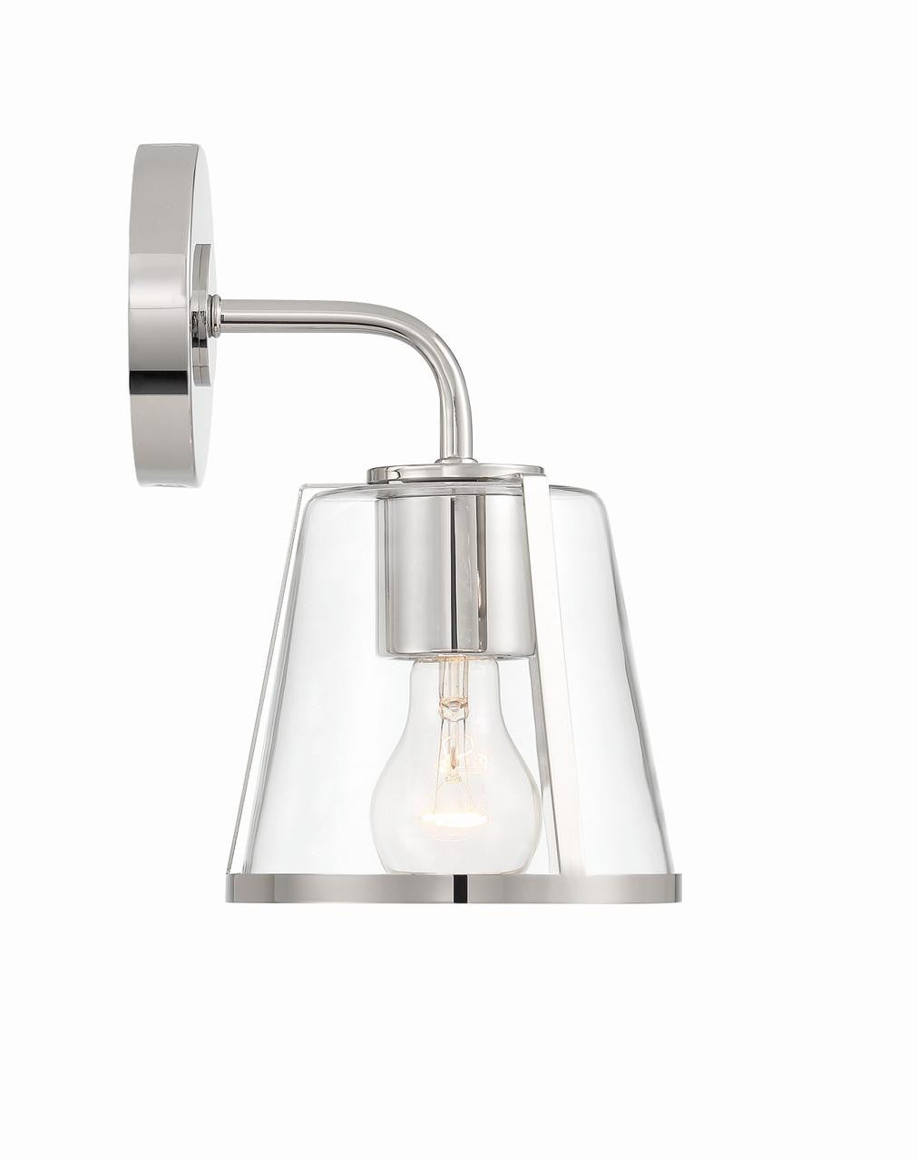 Crystorama Fulton 1 Light Bathroom Vanity - Polished Nickel 10.25"H