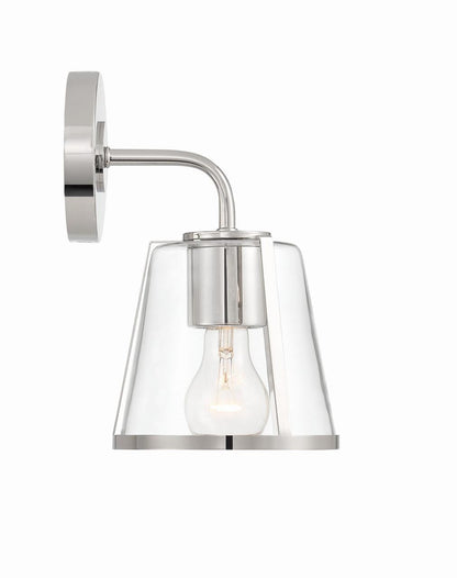 Crystorama Fulton 1 Light Bathroom Vanity - Polished Nickel 10.25"H
