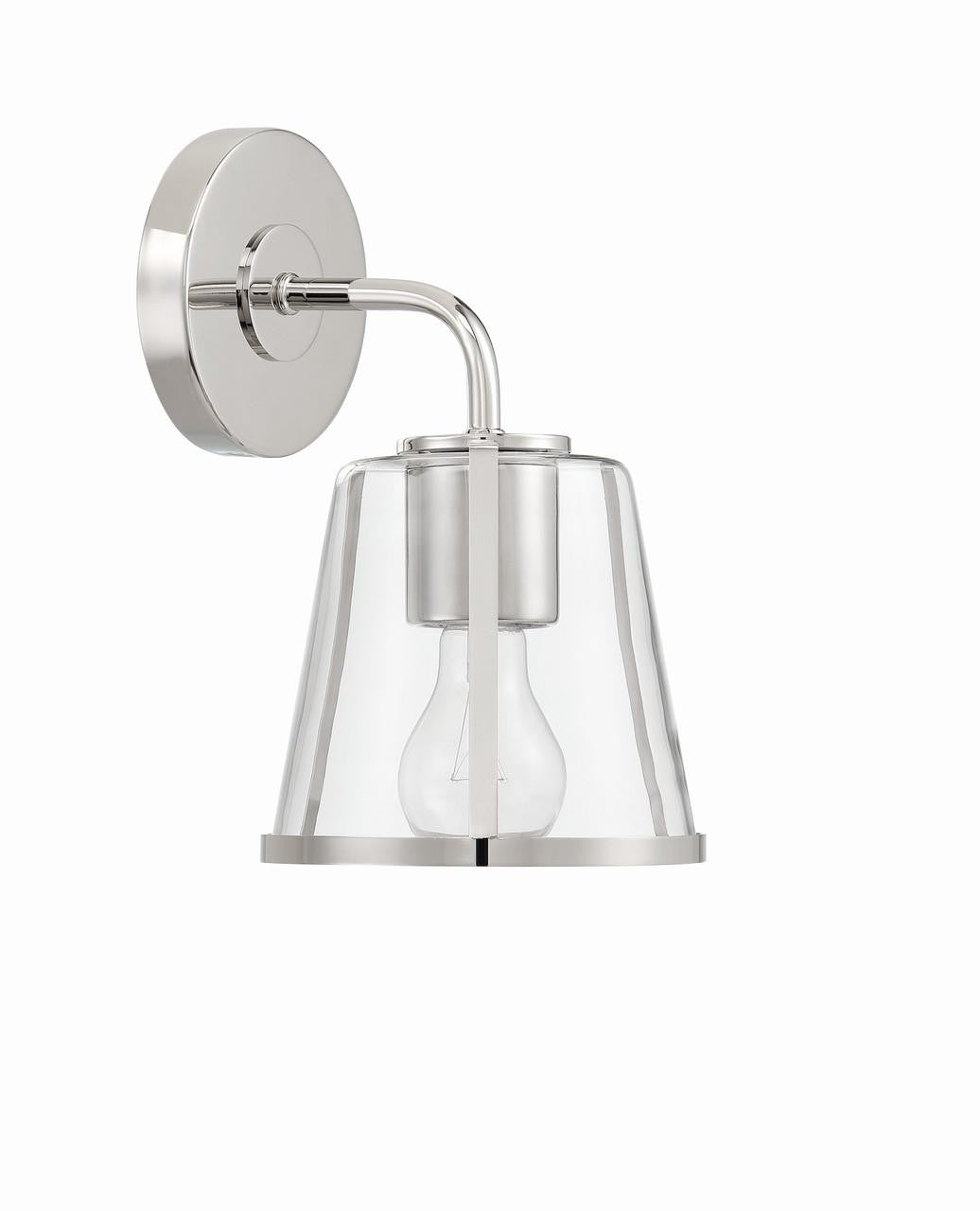 Crystorama Fulton 1 Light Bathroom Vanity - Polished Nickel 10.25"H