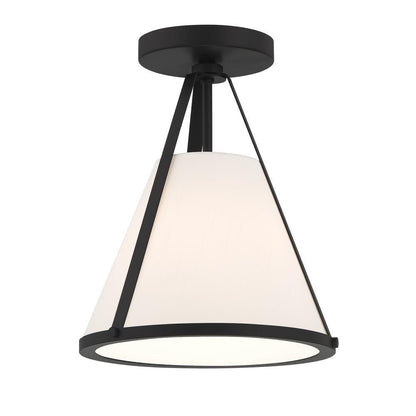 Crystorama Fulton 1 Light Semi Flush Mount Black