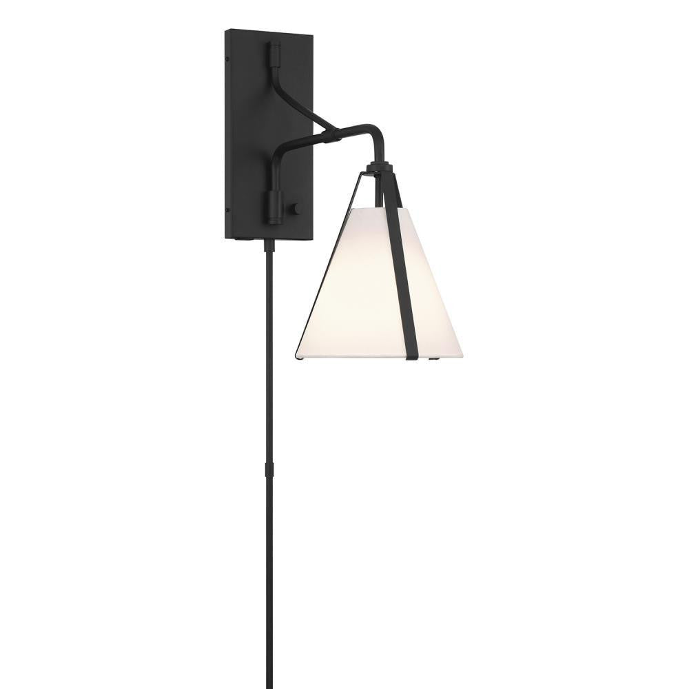 Crystorama Fulton 1 Light Task Sconce Black