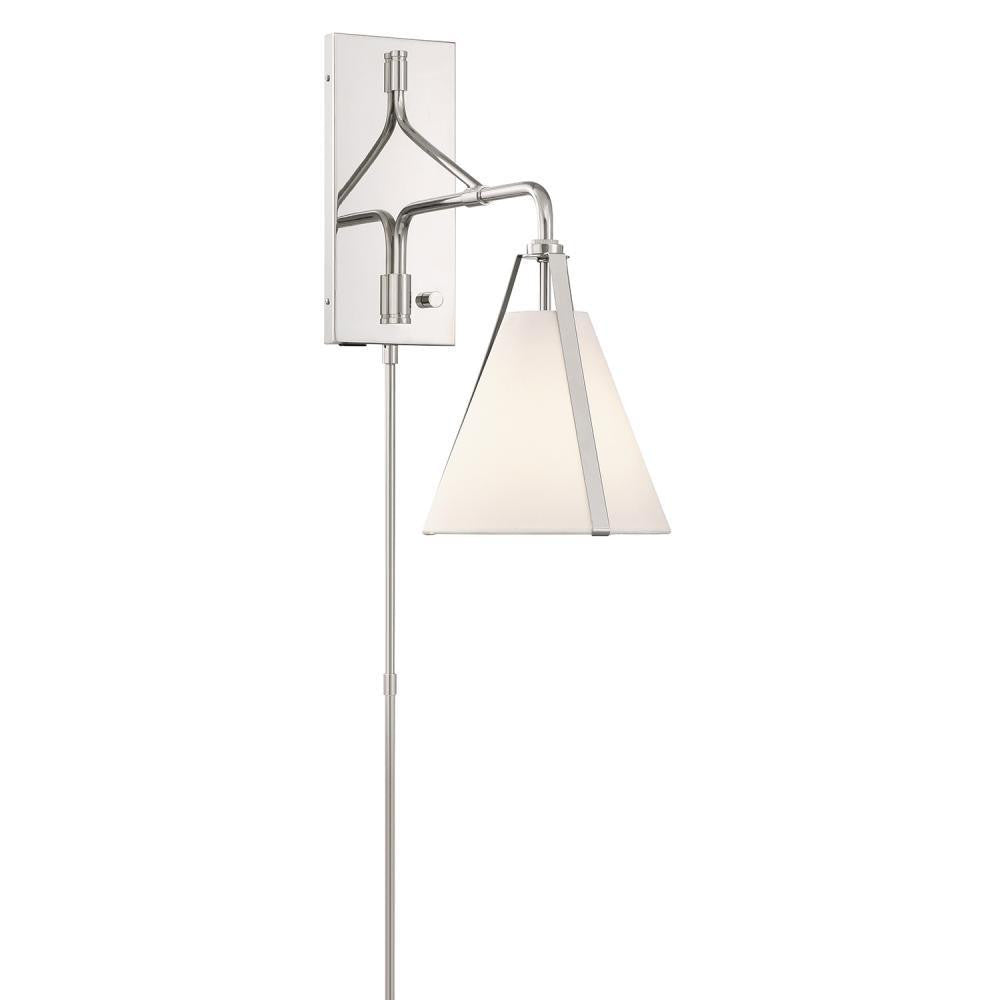 Crystorama Fulton 1 Light Task Sconce Polished Nickel