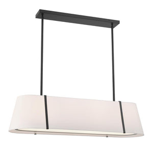 Crystorama Fulton 4 Light Linear Oval Chandelier Black