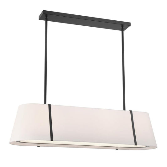 Crystorama Fulton 4 Light Linear Oval Chandelier Black