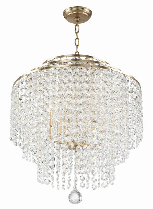 Crystorama Gabrielle 6 Light Chandelier Antique Gold