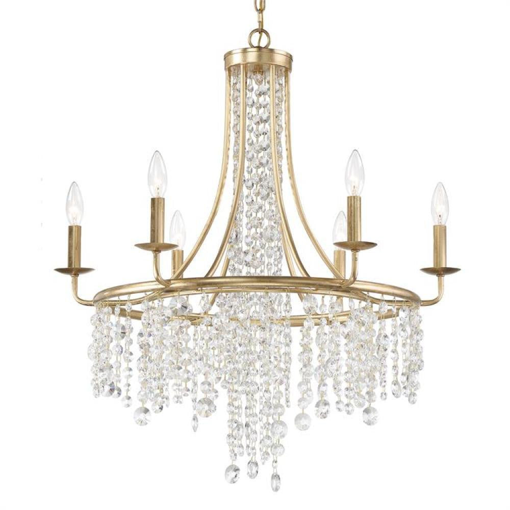 Crystorama Gabrielle 6 Light Chandelier Matte Black