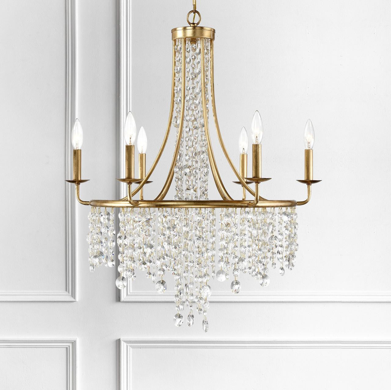 Crystorama Gabrielle Chandelier - Antique Gold, Hand Cut Crystal 30"H