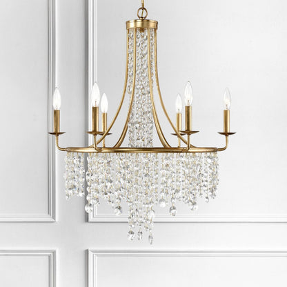 Crystorama Gabrielle Chandelier - Antique Gold, Hand Cut Crystal 30"H