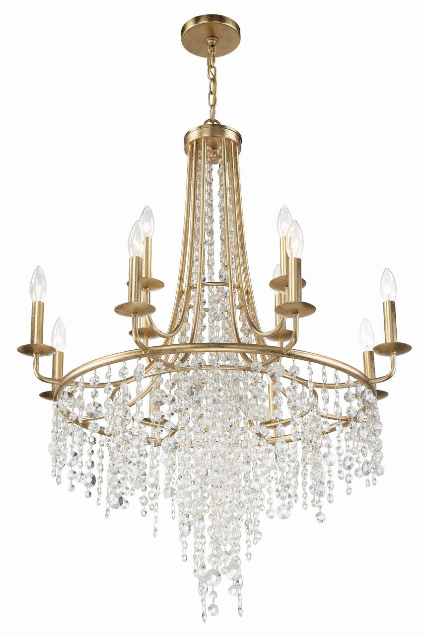 Crystorama Gabrielle 12 Light Chandelier Matte Black