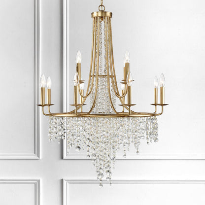 Crystorama Gabrielle Chandelier - Antique Gold, Hand Cut Crystal 40"H