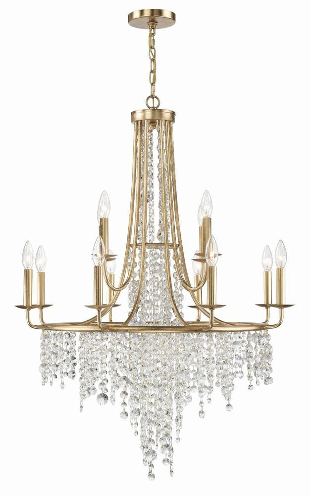 Crystorama Gabrielle 12 Light Chandelier Antique Gold