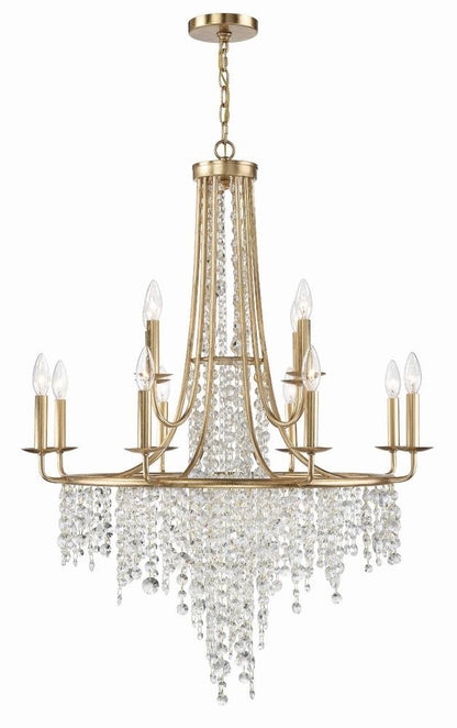 Crystorama Gabrielle 12 Light Chandelier Antique Gold
