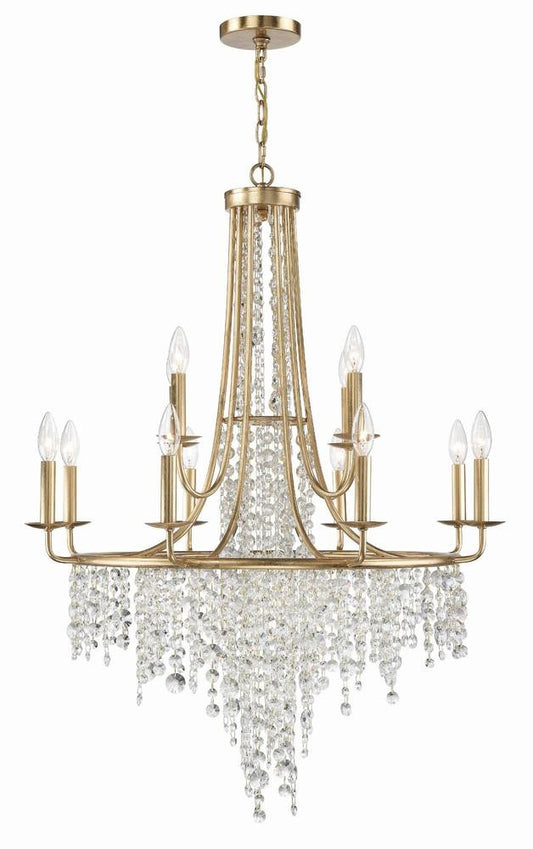 Crystorama Gabrielle 12 Light Chandelier Antique Gold