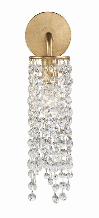 Crystorama Gabrielle Wall Sconce - Antique Gold, Hand Cut Crystal 19"H