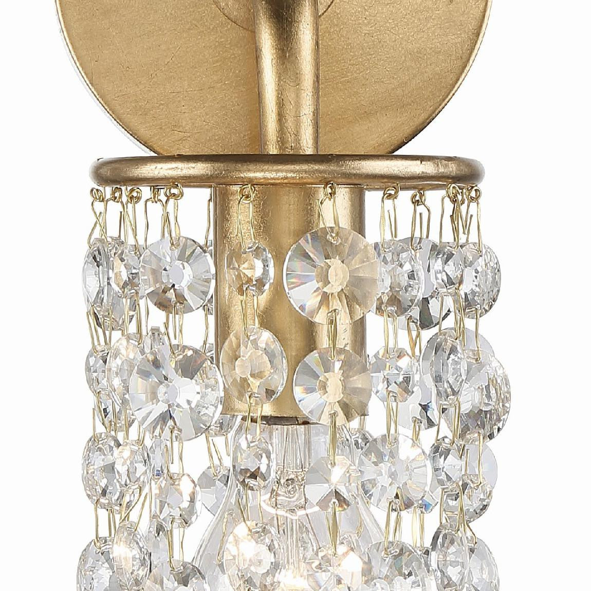 Crystorama Gabrielle Wall Sconce - Antique Gold, Hand Cut Crystal 19"H
