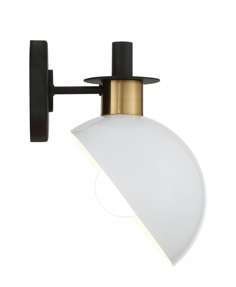 Crystorama Gigi Wall Sconce Black, Aged Brass