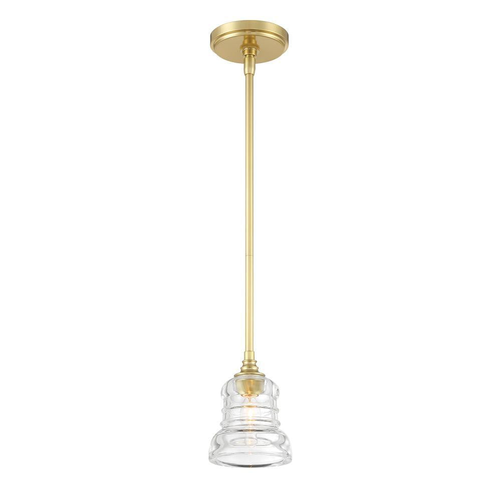 Crystorama Gregory 1 Light Mini Pendant Aged Brass