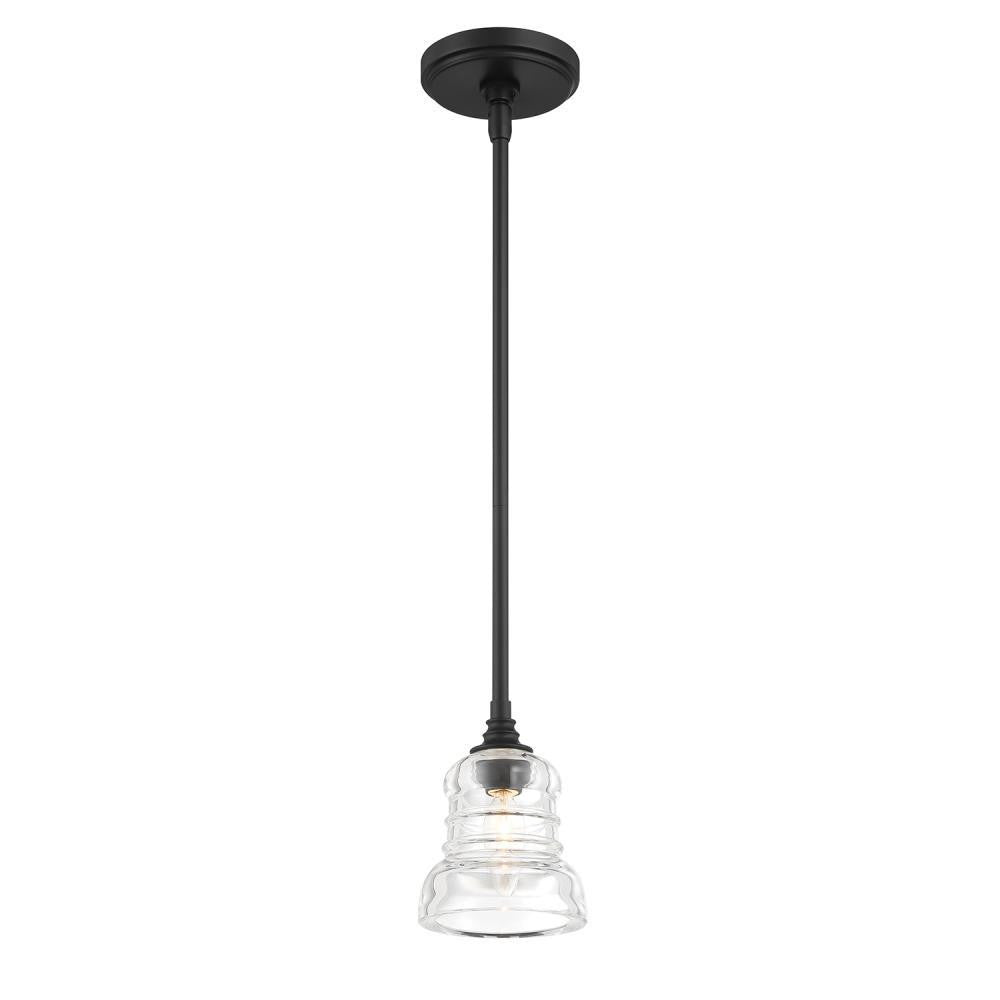 Crystorama Gregory 1 Light Mini Pendant Matte Black