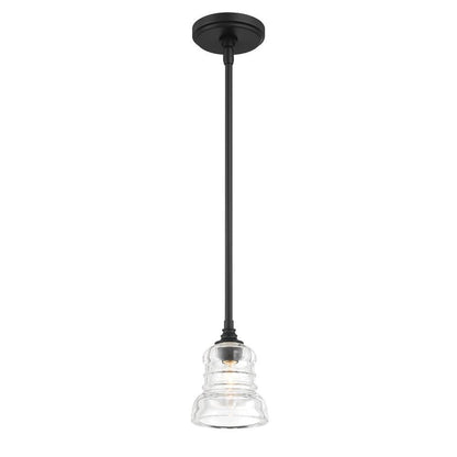 Crystorama Gregory 1 Light Mini Pendant Matte Black