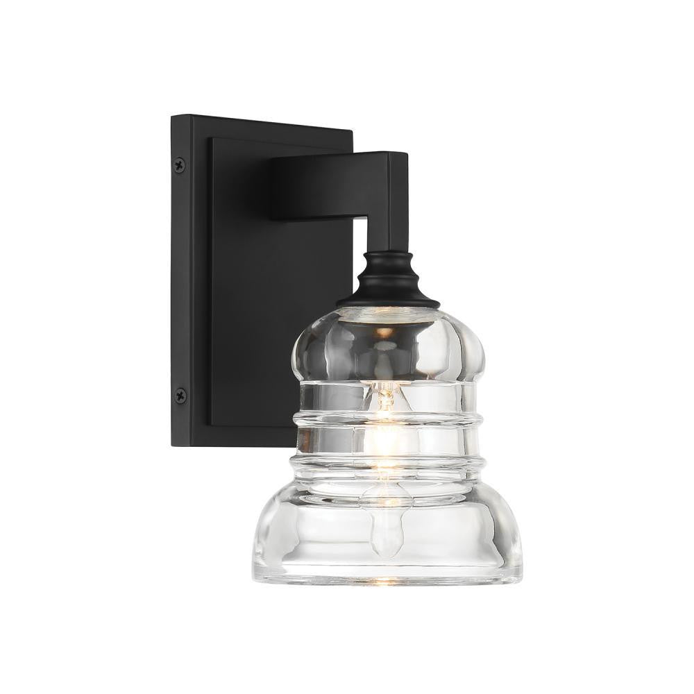 Crystorama Gregory 1 Light Sconce Matte Black