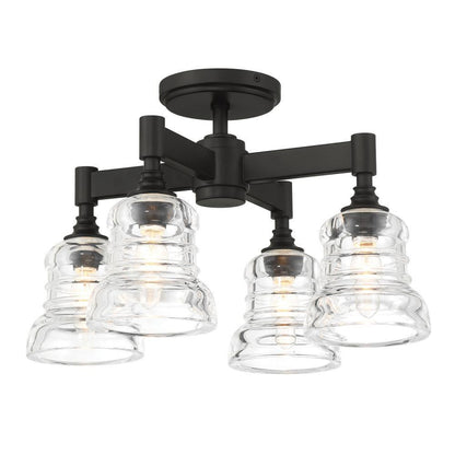 Crystorama Gregory 4 Light Semi Flush Mount Matte Black