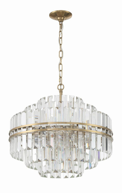 Crystorama Hayes 12 Light Chandelier - Aged Brass, Faceted Crystal 20.5"H