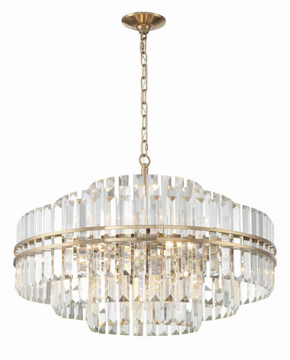 Crystorama Hayes 16 Light Chandelier - Aged Brass, Faceted Crystal 20.5"H