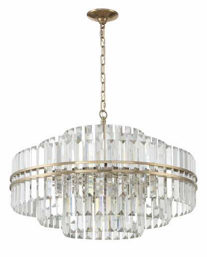 Crystorama Hayes 16 Light Chandelier - Aged Brass, Faceted Crystal 20.5"H