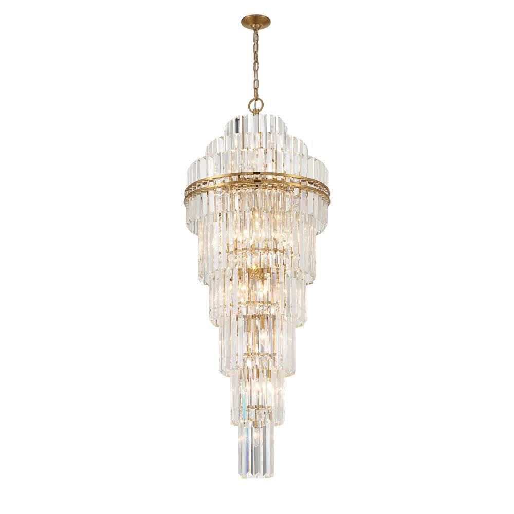 Crystorama Hayes 31 Light Chandelier Aged Brass