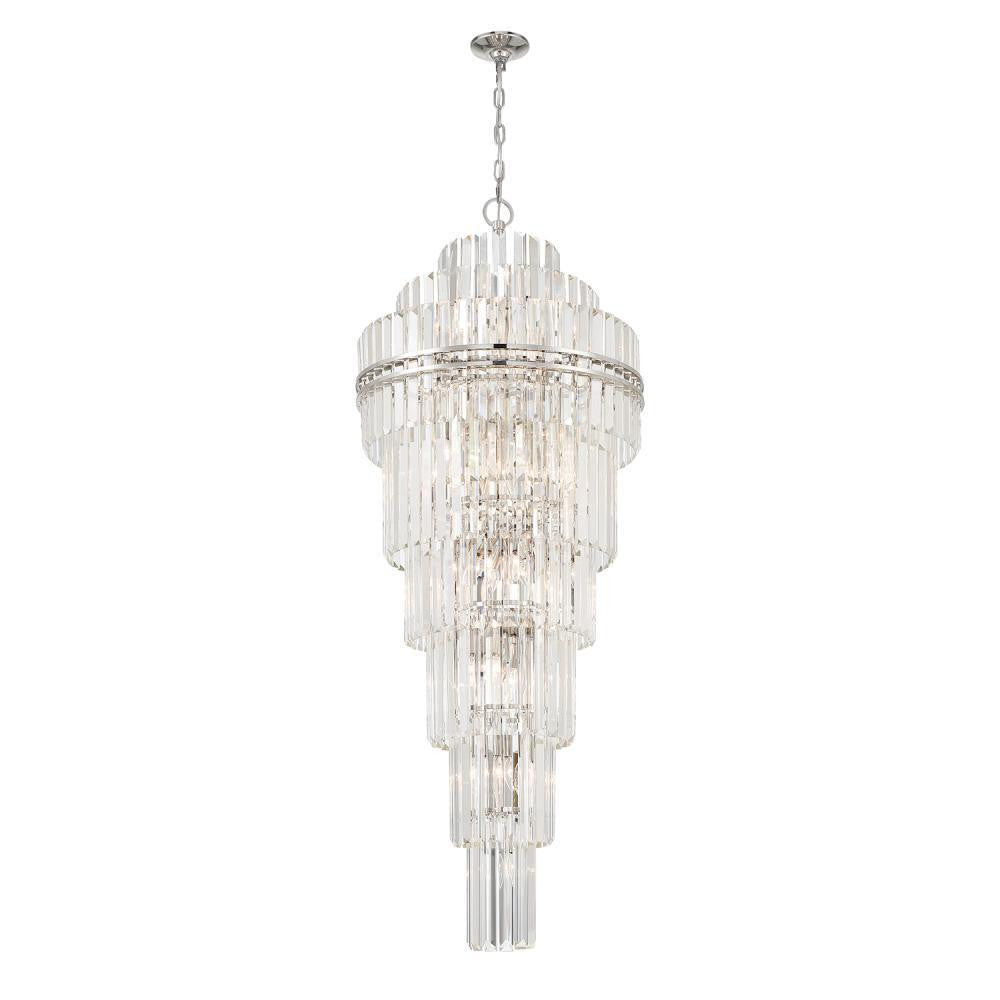 Crystorama Hayes 31 Light Chandelier Polished Nickel