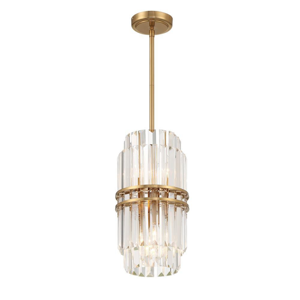Crystorama Hayes 4 Light Pendant Aged Brass