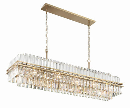 Crystorama Hayes Chandelier - Aged Brass, Faceted Crystal 18"H
