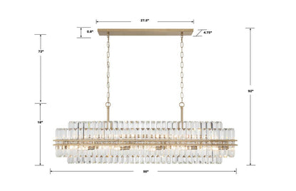 Crystorama Hayes Chandelier - Aged Brass, Faceted Crystal 18"H