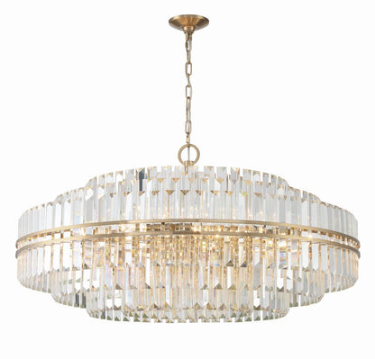 Crystorama Hayes Chandelier - Aged Brass, Faceted Crystal 21"H